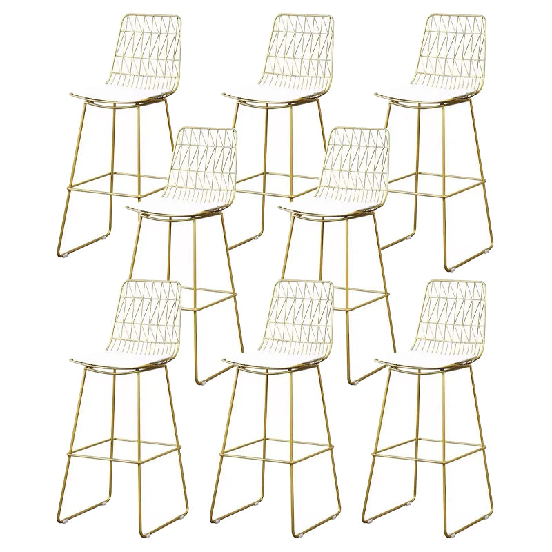 Sgabelli da pranzo senza braccia glam sgabelli da bar sul retro con base in metallo oro