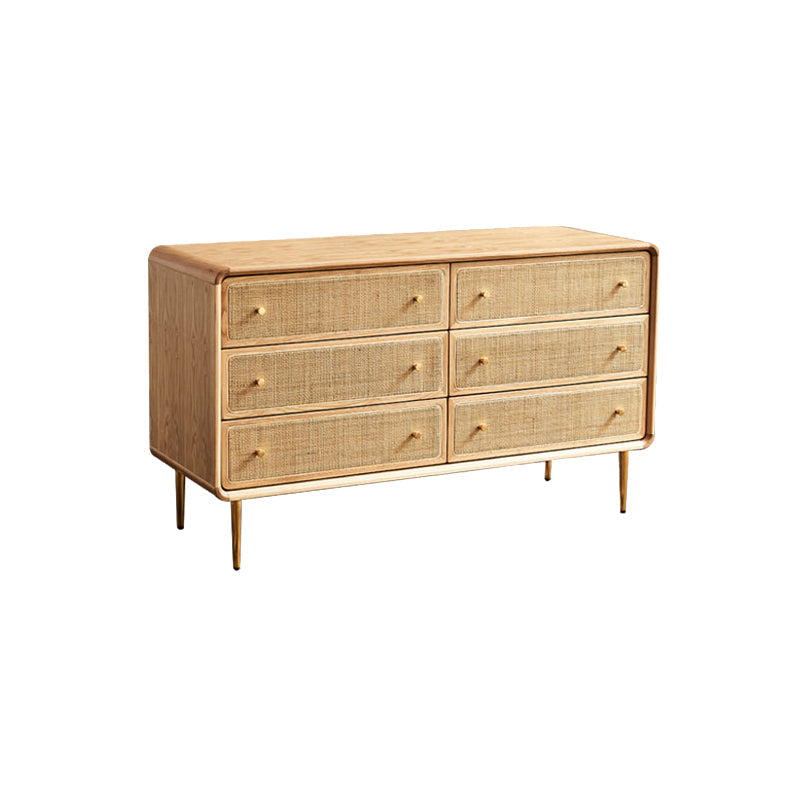 Glam Storage Chest Dresser Solid Wood Storage Chest with Drawers
