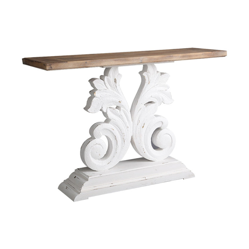 Rectangle Shape French Country Console Table White Wood Sofa Table https: res.litfad.com site img item 2023 02 26 7517223 1200x1200.jpg Clearhalo 'Console Tables' 'console_tables' 'Entry & Mudroom Furniture' 'furn' 'furn_console_tables' 'Furniture' 7517223
