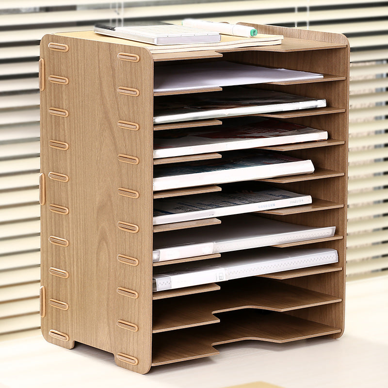 Modern Vertical Filing Cabinet Wooden Frame File Cabinet for Office 11"L x 13"W x 16"H Wood Clearhalo 'Filing Cabinets' 'filling_cabinets' 'furn' 'furn_filling_cabinets' 'Furniture' 'Office Furniture' 7518419