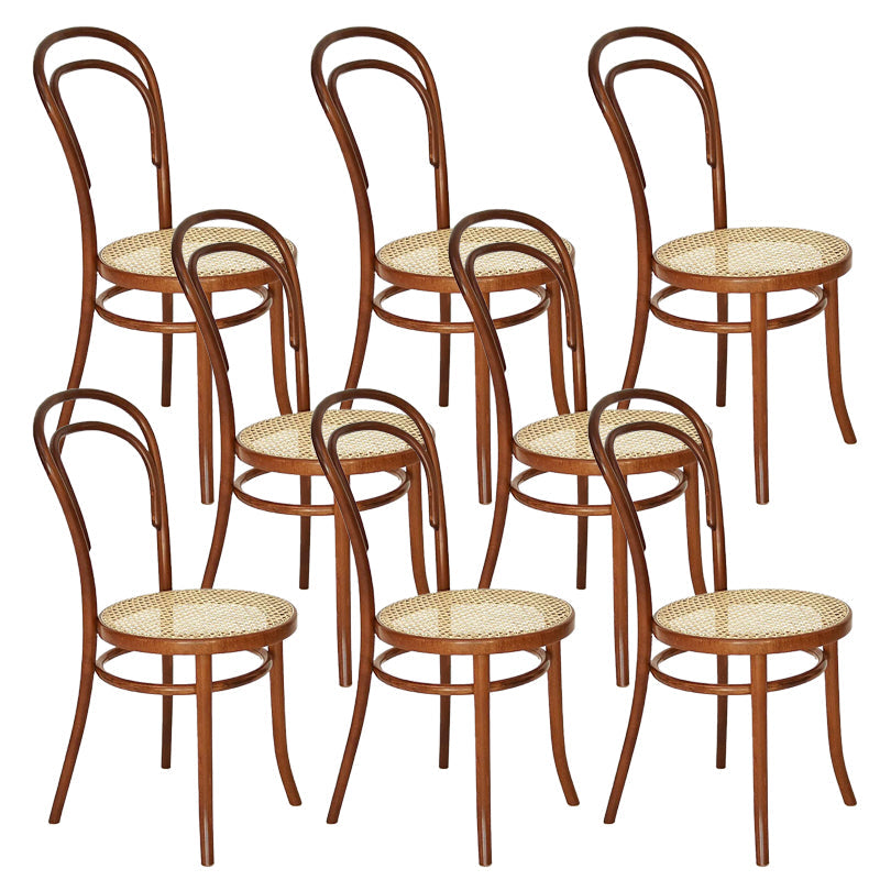 Contemporary Side Chair Open Back Wood Dining Room Chair for Home