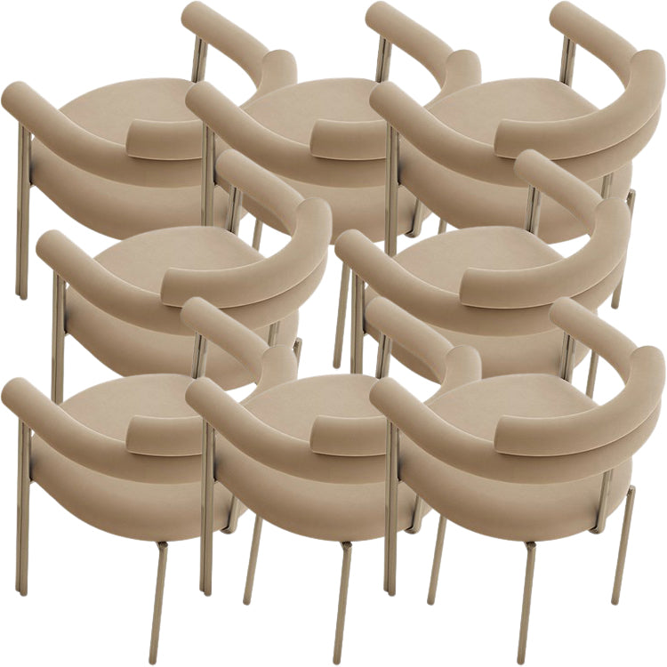 Modern Backrest Armrest Cushion Chair with Metal Legs for Living Room