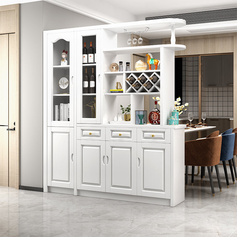 Contemporary 78.74" H Cabinet Solid Wood Accent Cabinet with Drawers and doors 63"L x 16"W x 79"H White Clearhalo 'Cabinets & Chests' 'cabinets_chests' 'furn' 'furn_cabinets_chests' 'Furniture' 'Living Room Furniture' 7521268