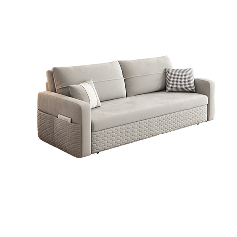 Fabric Square Arm Sleeper Contemporary Styled Futon Sleeper Sofa Bed