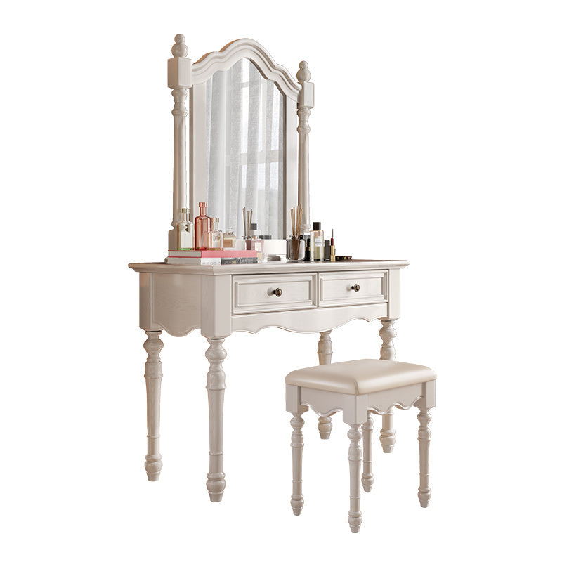 French Country Make-up Vanity Wooden Dressing Table with Drawer Clearhalo 'Bedroom Furniture' 'furn' 'furn_makeup_vanities' 'Furniture' 'Makeup Vanities' 'makeup_vanities' 7522844