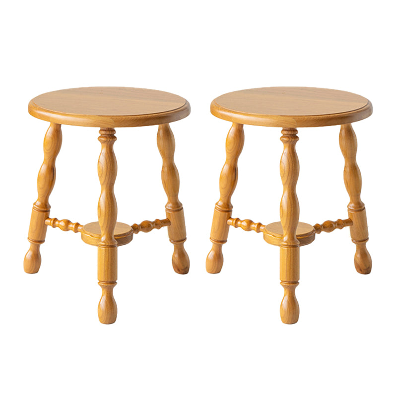 Rustic Solid Wood End Table 14.2" Tall Round 3 Legs Sofa Side Accent Table Natural 2 Clearhalo 'Coffee & Accent Tables' 'End & Side Tables' 'end_side_tables' 'furn' 'furn_end_side_tables' 'Furniture' 'Living Room Furniture' 7523103