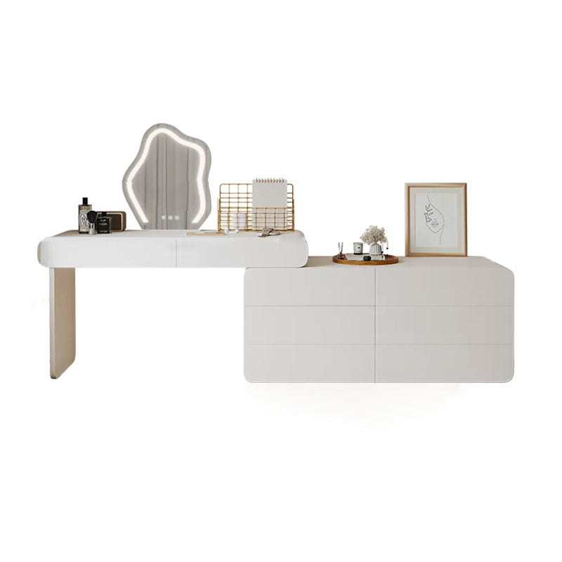 Contemporary Solid Wood With Drawer Lighted Mirror Bedroom Make-up Vanity