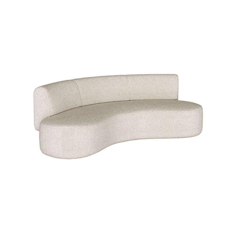 Scandinavian Settee Fabric Living Room Armless Curved Cushions White Sofa