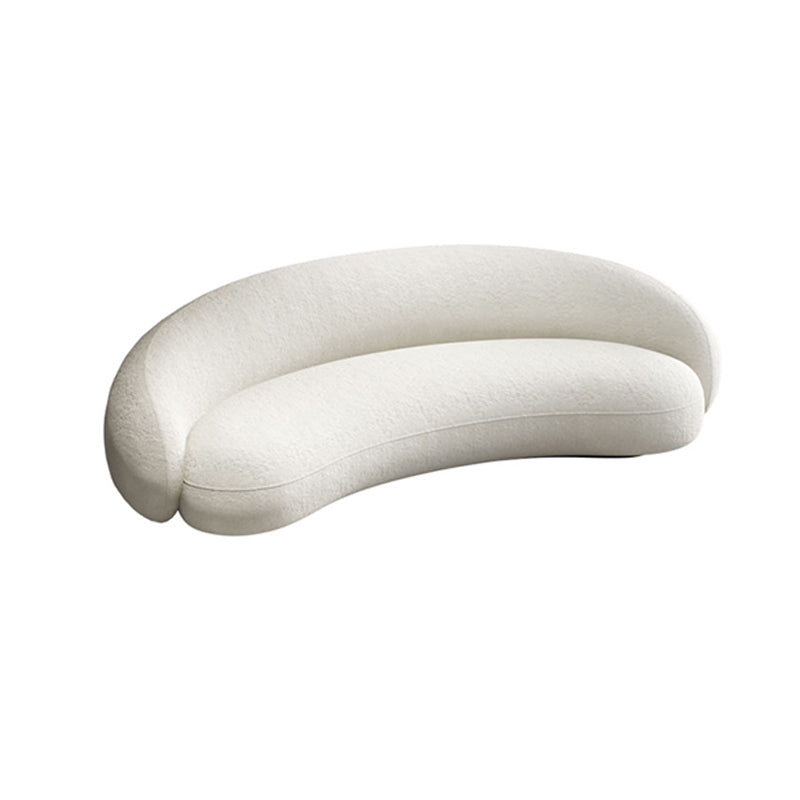 Skandinavisches Sofa Stoff weiß Wohnzimmer Smoking Armkissen gebogener Sofa