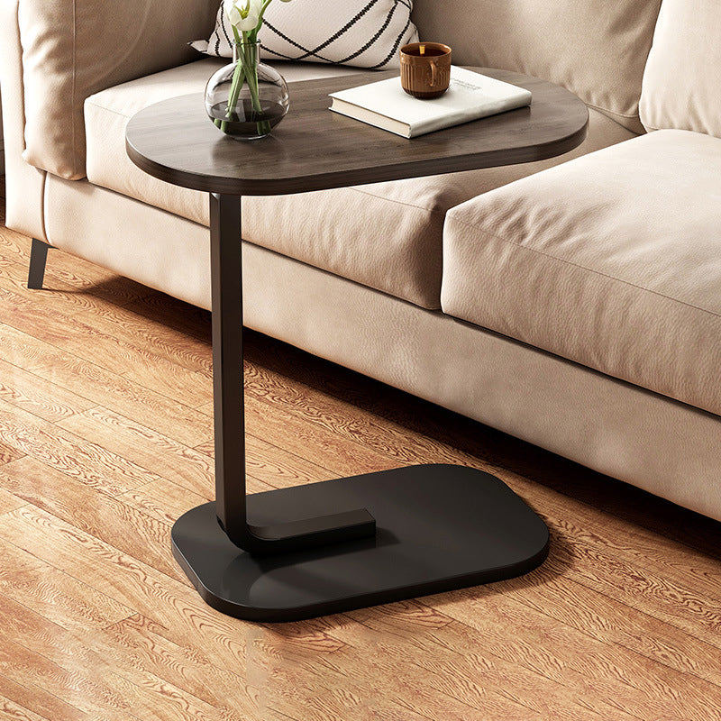 Mesa auxiliar de madera de mesa de forma C de 23.6 "de alto para sala de estar para sala de estar