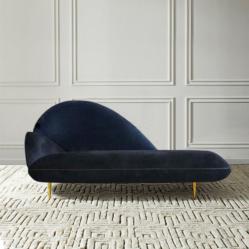 Contemporary Velvet Chaise Lounge Couch One Armed Lounge Chair