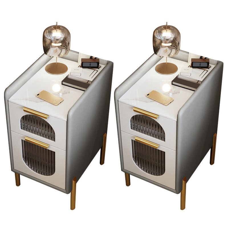 Moderner Nachttisch Stein Akzenttisch Nachttisch mit Schubladen