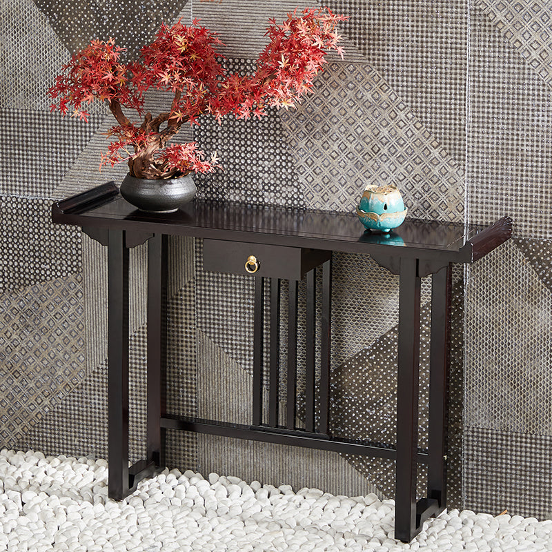 Rectangle Contemporary Console Table Dark Brown Wood Console Sofa Table