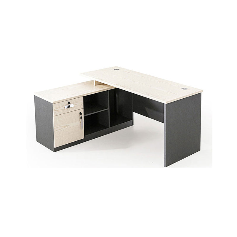 Engineered Wood Writing Desk Industrial Rectangular Desk for Office 55"L x 47"W x 30"H White Clearhalo 'furn' 'furn_office_desk' 'Furniture' 'Office Desks' 'Office Furniture' 'office_desk' 7535381