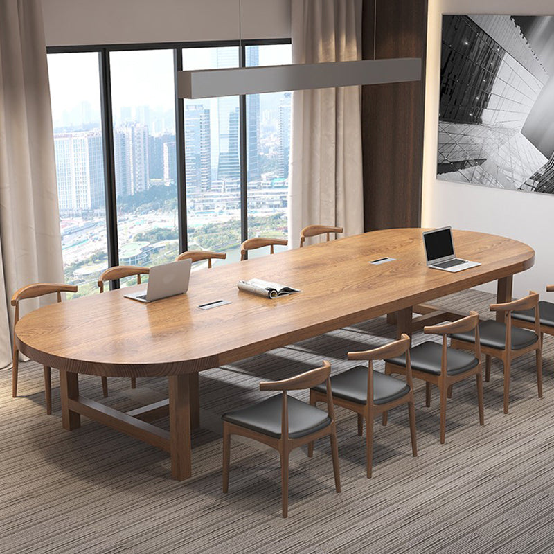 Escritorio de oficina oval de estilo moderno escritorio de madera de madera para la oficina para la oficina