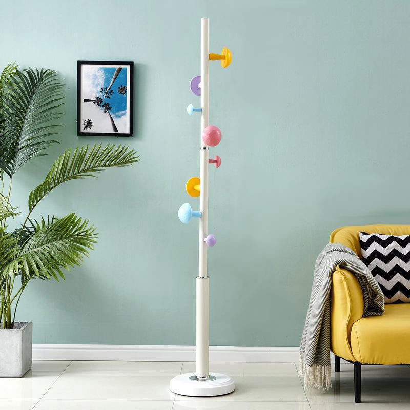 Contemporary Style Entry Hall Tree Standing Coat Rack for Living Room White Round Clearhalo 'Entry & Mudroom Furniture' 'furn' 'furn_hall_tree_coat_racks' 'Furniture' 'Hall Trees & Coat Racks' 'hall_tree_coat_racks' 7536223
