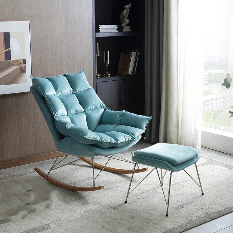 Moderna mecedora de sofá mecedora Mothering Mothering Scheding con cojín y otomana