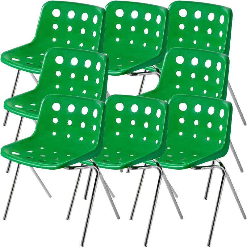 Modern Armless Backrest Acrylic Chair with Metal Legs for Dining Room