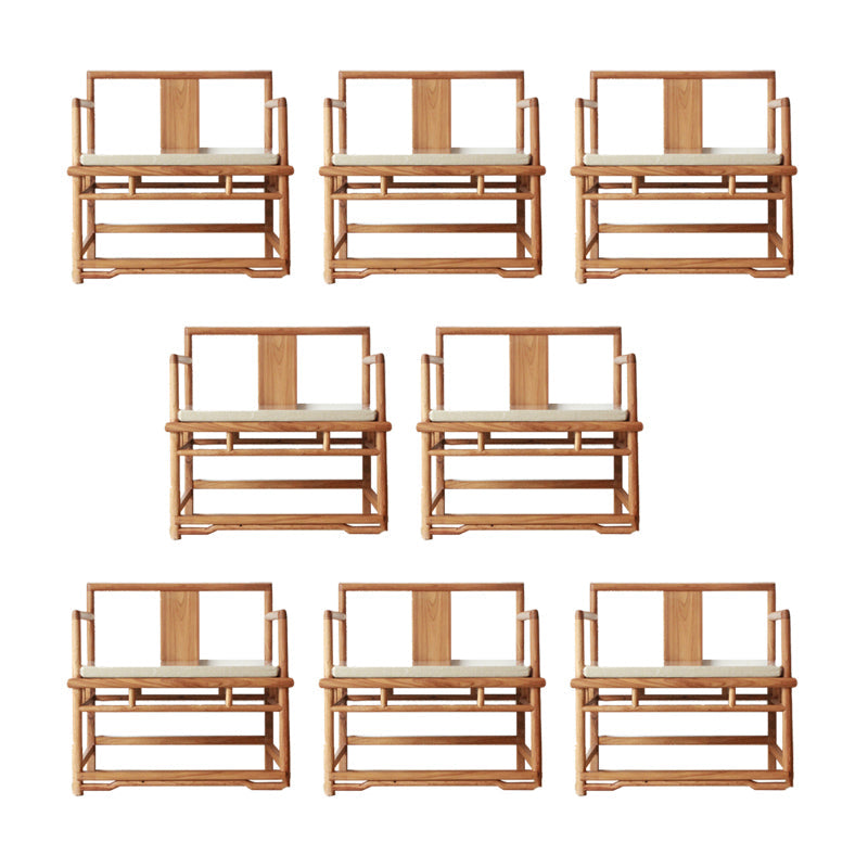 Traditional Style Brown Dining Chair Solid Wood Arm Chair for Home