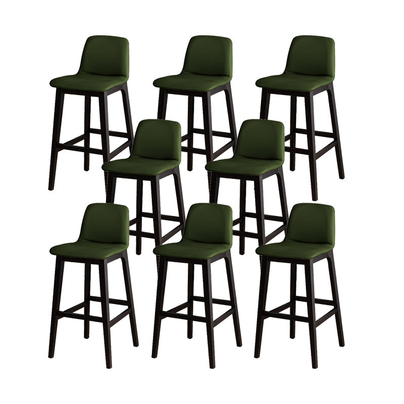 Contemporary Bar & Counter Stool Upholstered and Wood Bar Stools Green 8 Piece Set Clearhalo 'Bar Furniture' 'Bar Stools' 'bar_stools' 'furn' 'furn_bar_stools' 'Furniture' 'Kitchen & Dining Furniture' 7537612
