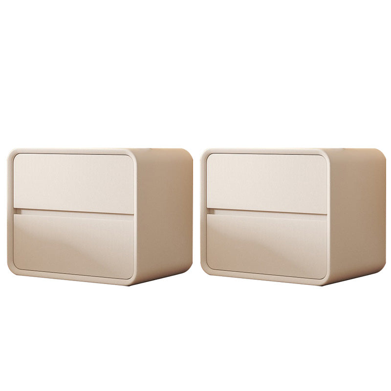 Table table de chevet de table en cuir moderne en cuir avec 2 tiroirs