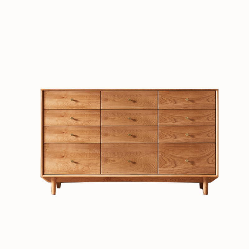 Traditional Horizontal Double Dresser Wood Storage Dresser with Drawers for Home 63"L x 17.7"W x 39.4"H Clearhalo 'Bedroom Furniture' 'Dressers & Chests' 'dressers_chests' 'furn' 'furn_dressers_chests' 'Furniture' 7549515