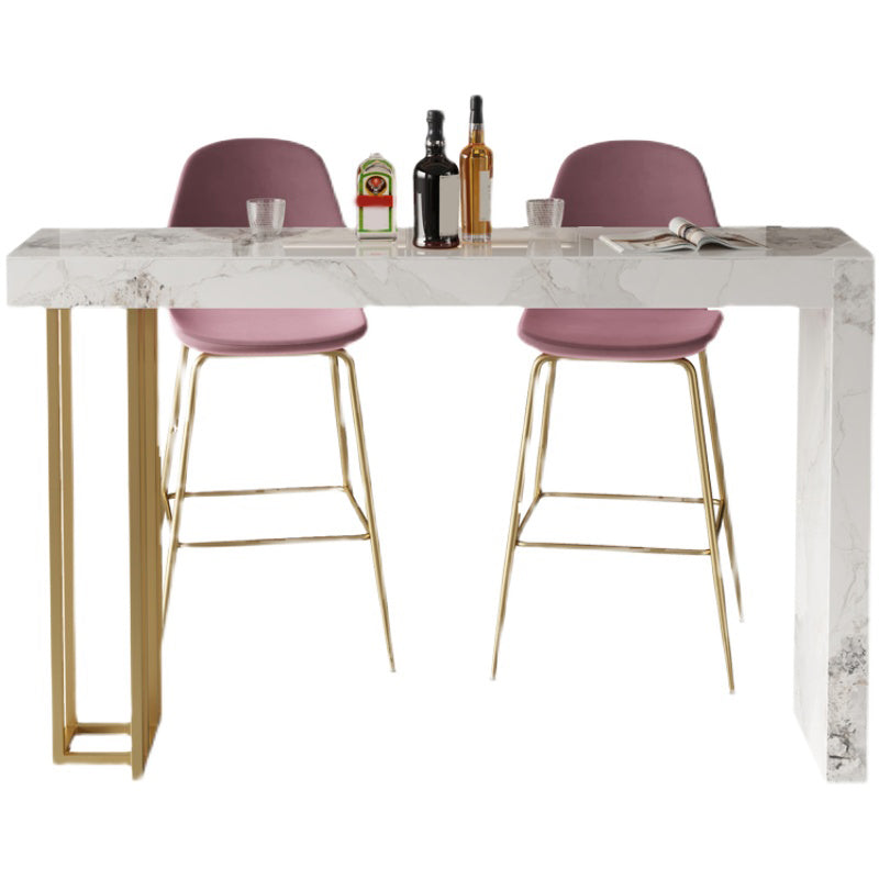Glam Style Stone Bar Dining Table Rectangle Bar Table for Indoor Clearhalo 'Bar Furniture' 'Bar Tables' 'bar_tables' 'furn' 'furn_bar_tables' 'Furniture' 'Kitchen & Dining Furniture' 7552074