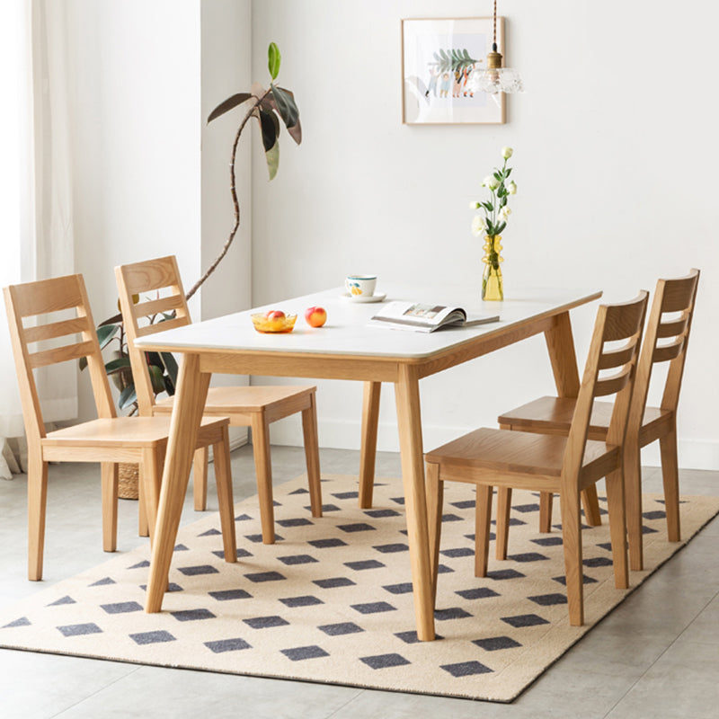 Modern Style Dinette Set 1/5 Pcs Rectangle Solid Wood Dinette Table with Dining Chair Table & Chair(s) 5 Piece Set Clearhalo 'Dining Room Sets' 'Dining Tables & Seating' 'dining_room_set' 'furn' 'furn_dining_room_set' 'Furniture' 'Kitchen & Dining Furniture' 7552147