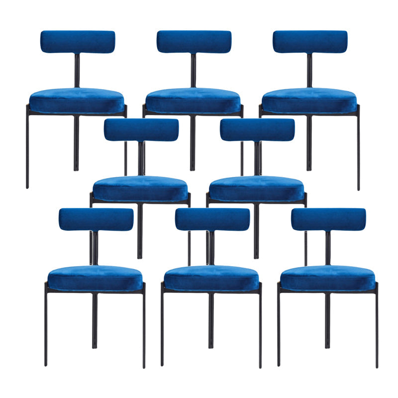 Scandinavian Side Dining Chair Upholstered Metal Chair for Dining Room