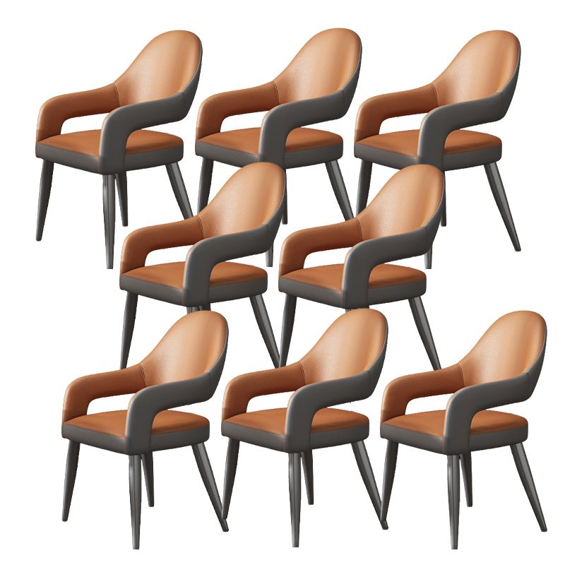 Nordic Style Metal Chair Open Back Kitchen Dining Arm Chair for Dinning Room