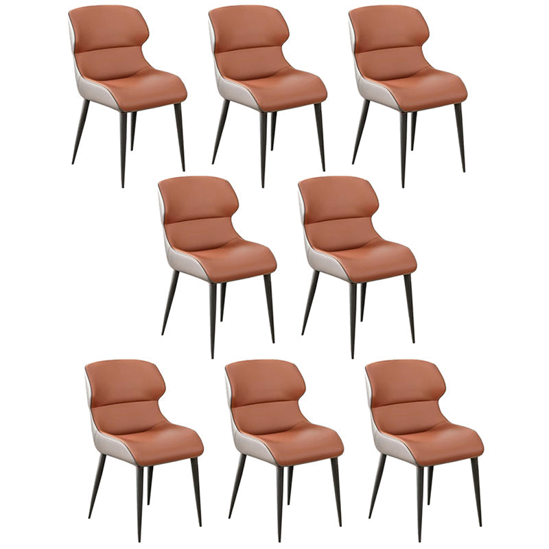 Modern Simple Side Chair Faux Leather Wingback Chair for Bedroom