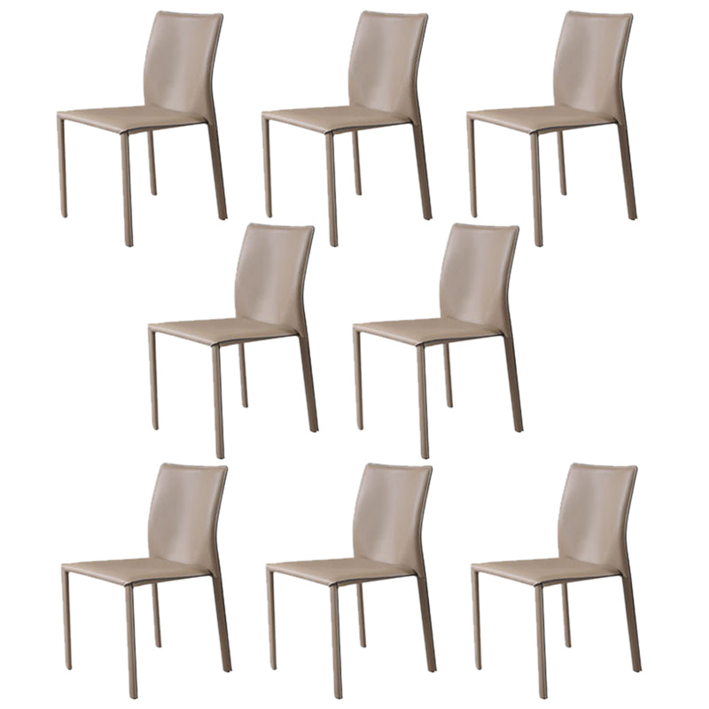 Nordic Style Side Chair Faux Leather Kitchen Dining Chair with Metal Frame (Set of 2)