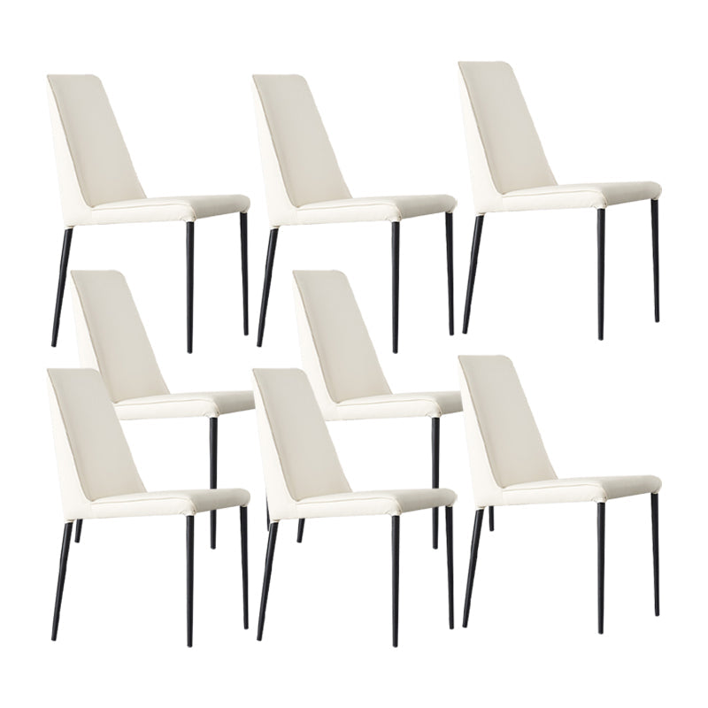 Industrial Style Side Chair Faux Leather Side Dining Chair with Metal Frame