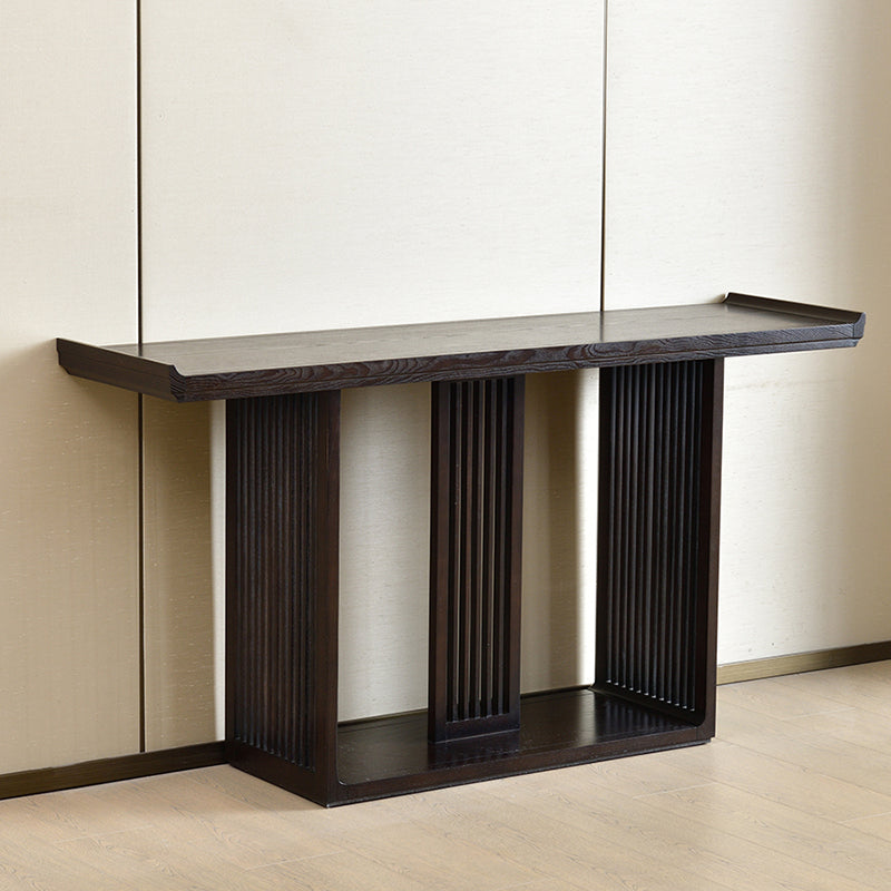 Mesa de consola contemporánea de forma rectángulo Sofá de consola de cenizas marrón oscuro