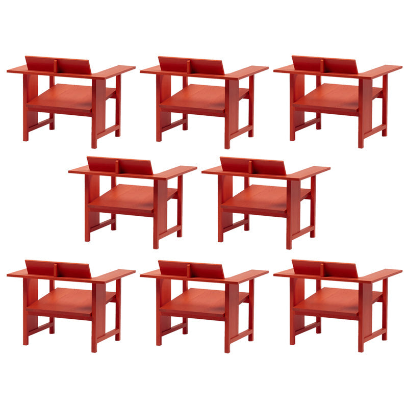 Modern Arm Chair Solid Wood Open Back Guest Chair for Dining Room