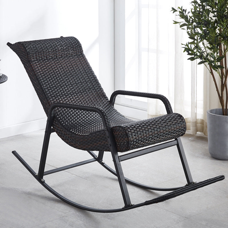 Mid Century Modern Style Rocking Chair Single Indoor Rocking Chair Black Clearhalo 'Chairs & Seating' 'furn' 'furn_rocking_chairs' 'Furniture' 'Living Room Furniture' 'Rocking Chairs' 'rocking_chairs' 7581049