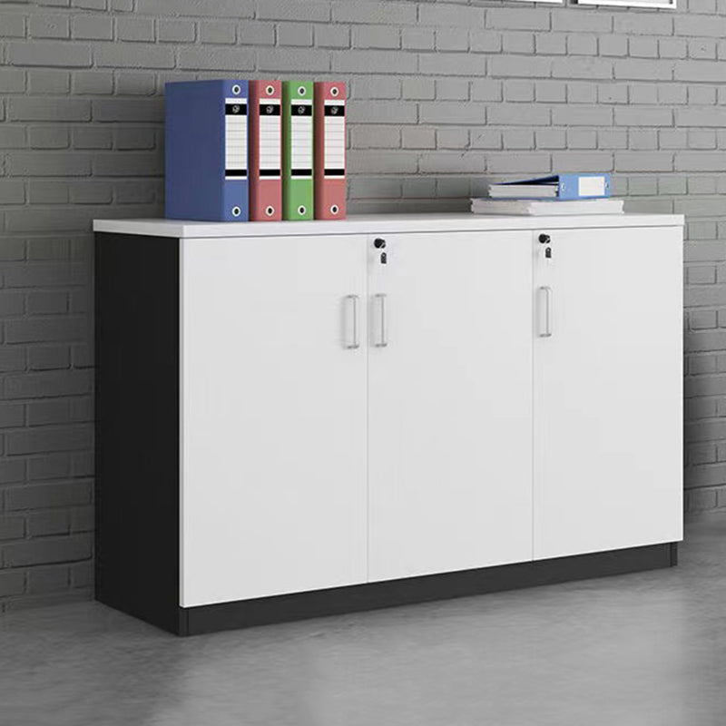 Modern Lateral Filing Cabinet Wooden Frame Key Locking File Cabinet 47.2"L x 11.8"W x 39.4"H Black White Clearhalo 'Filing Cabinets' 'filling_cabinets' 'furn' 'furn_filling_cabinets' 'Furniture' 'Office Furniture' 7581103