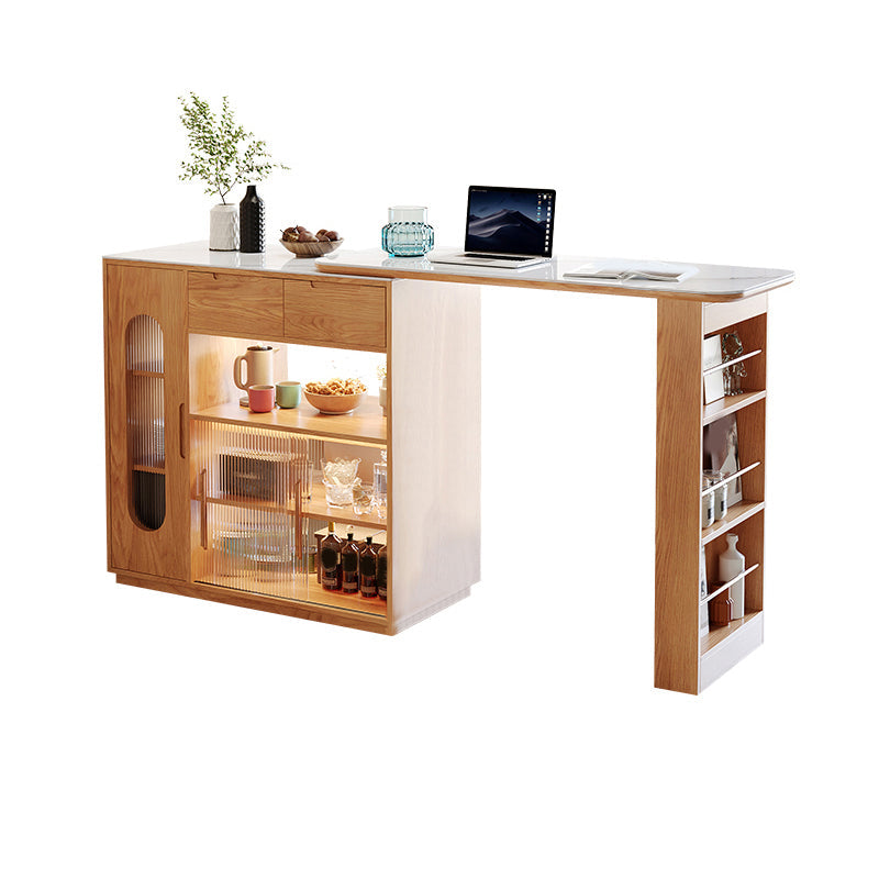 Steen bovenste balktafel met houten opslag rechthoek bistro tafel voor kleine plaatsen