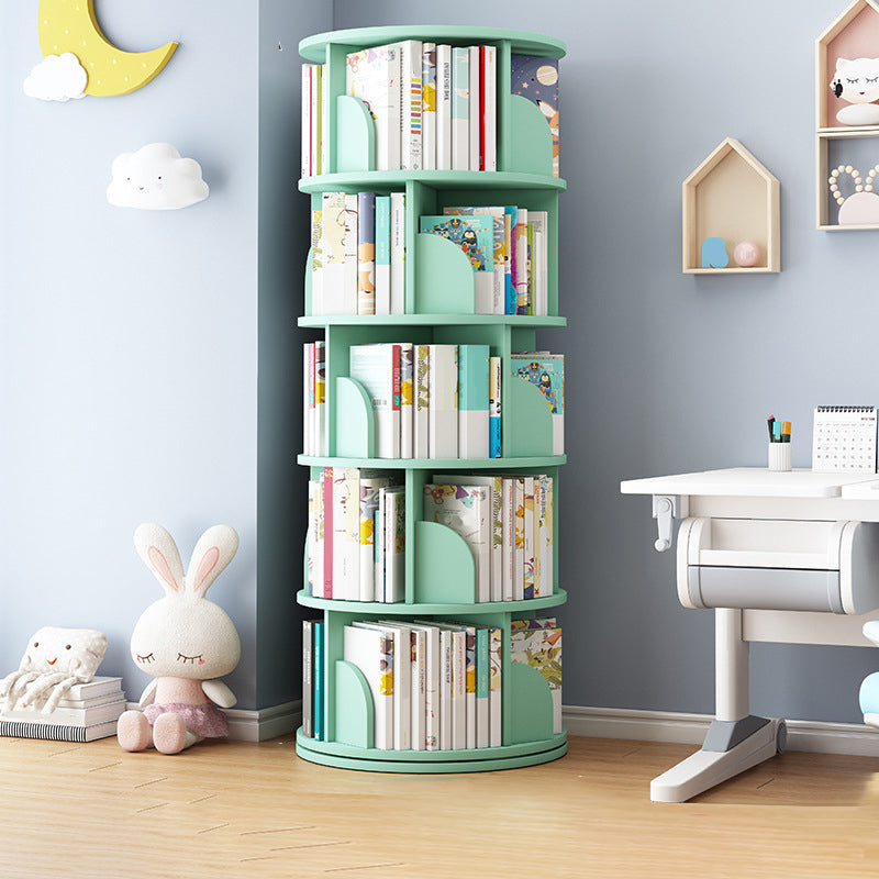 Engineered Wood Bookshelf Standard Contemporary Closed Back Bookcase 18.1"L x 18.1"W x 62.9"H Green Clearhalo 'Bookcases' 'furn' 'furn_bookcases' 'Furniture' 'Office Furniture' 7587326