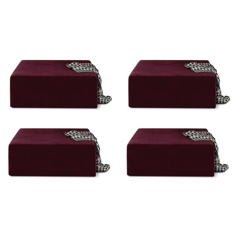 Modernismo Pouf Velvet tapizado otomano cuadrado para sala de estar