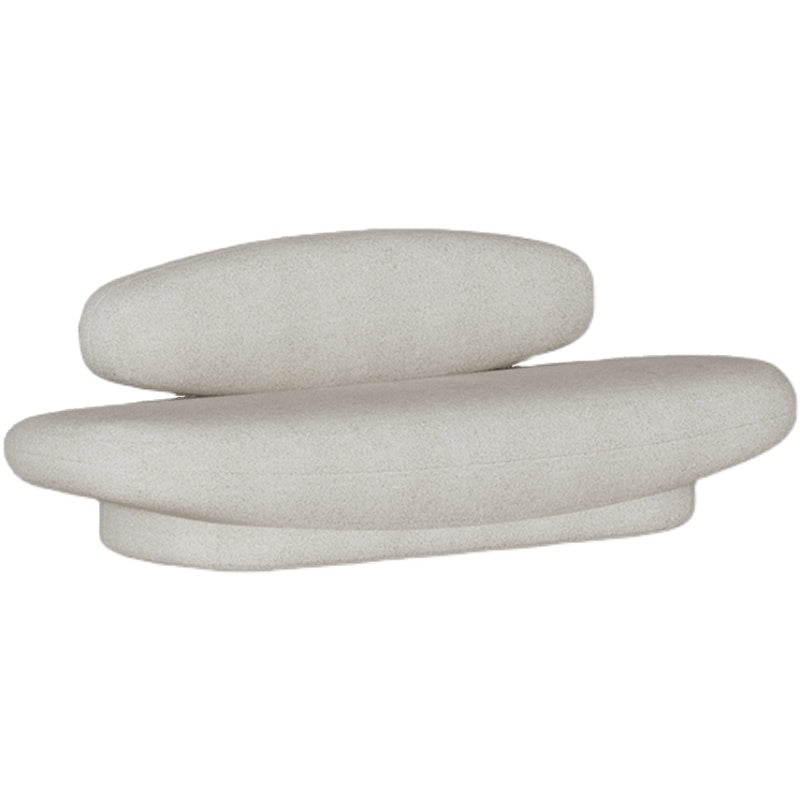 Scandinavian Settee Fabric White Cushions Armless Living Room Standard