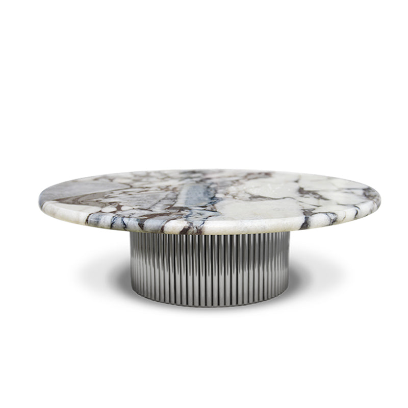 Mesa de café de pizarra contemporánea juegos de mesa de café redondos para sala de estar