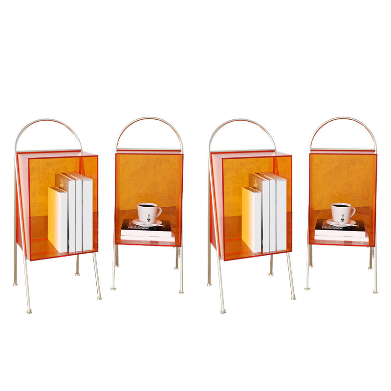 Contemporary Accent Side Table Plastic 4 Legs with Storage Living Room 11"L x 10"W x 26"H + 11"L x 10"W x 26"H 4 Clearhalo 'Coffee & Accent Tables' 'End & Side Tables' 'end_side_tables' 'furn' 'furn_end_side_tables' 'Furniture' 'Living Room Furniture' 7593198