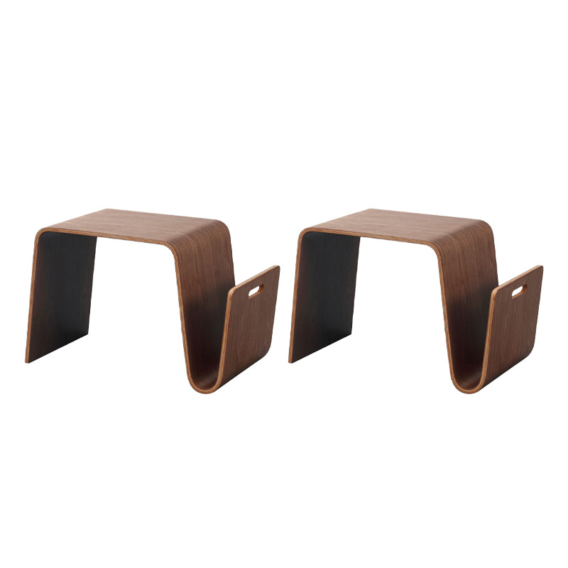 Contemporary Side End Table Solid Wood with Storage Living Room Corner Table Walnut 2 Clearhalo 'Coffee & Accent Tables' 'End & Side Tables' 'end_side_tables' 'furn' 'furn_end_side_tables' 'Furniture' 'Living Room Furniture' 7593253