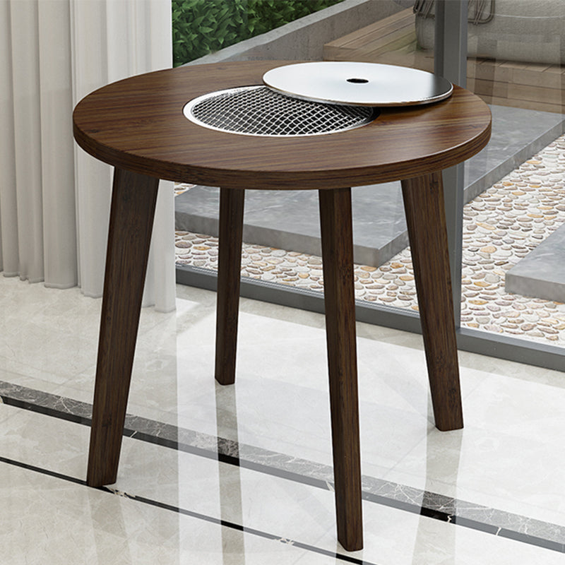 Farmhouse 4 Legs Walnut Table Solid Wood Cocktail Table for Living Room