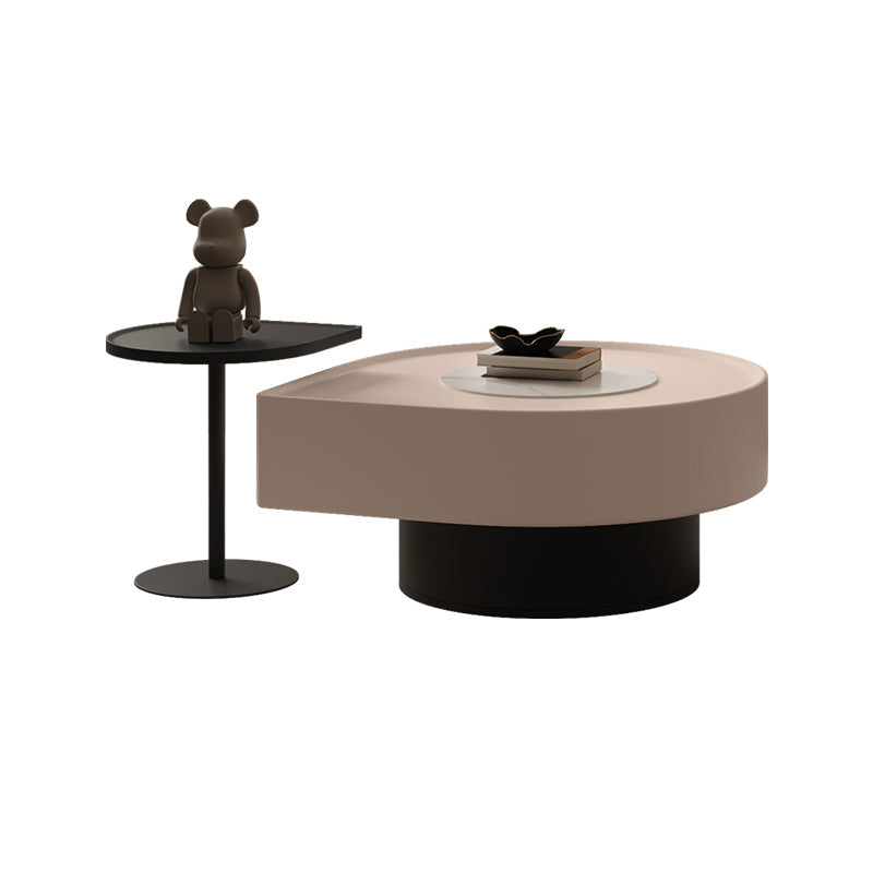 Contemporary Cocktail Table Pedestal Stone Coffee Cocktail Table