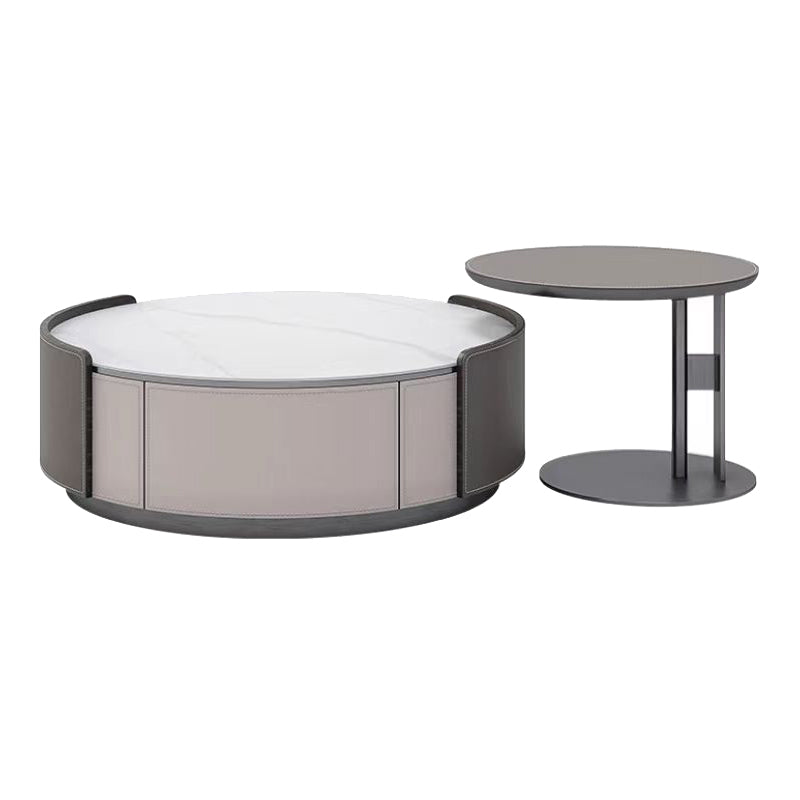 Tavolo da cocktail di caffè in ardesia caffè o tavolo da fine con 2 cassetti