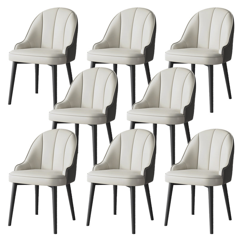 Modern Style Side Chair Leather Parsons Dining Chair for Dining Room 8 Piece Set Clearhalo 'Dining Chairs' 'Dining Tables & Seating' 'dining_chair' 'furn' 'furn_dining_chair' 'Furniture' 'Kitchen & Dining Furniture' 7596865