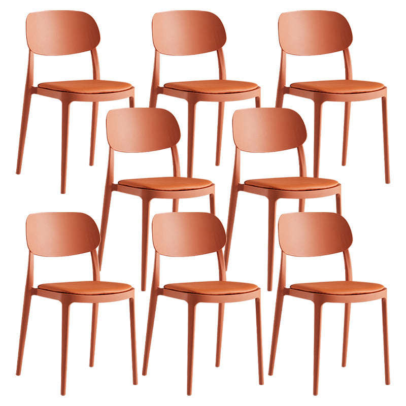 Silla de plástico de silla lateral de apilamiento interior moderno con tapizado