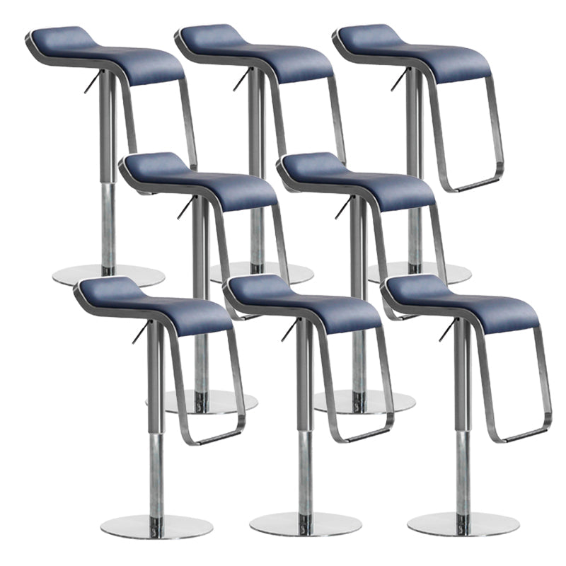 Sgabello da bar senza armi interno a bassa schiena contemporanea con base di metallo